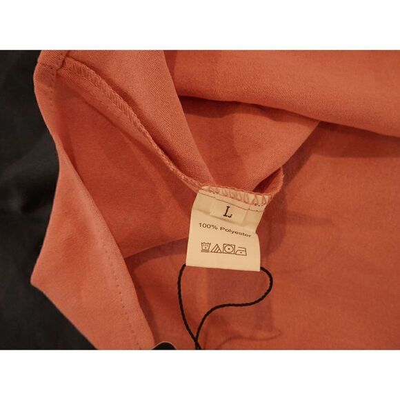 Lucklisa Pink Lace-Accent V-Neck Three-Quarter Sleeve Top S - Picture 9 of 9